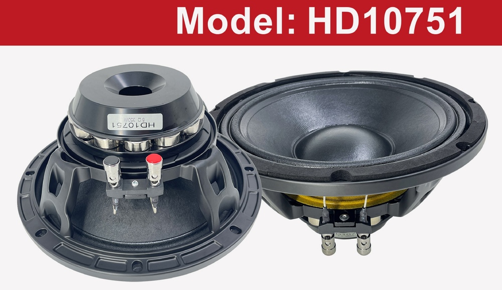 10'' Neodymium 75mm Voice Coil Pro Speaker WOOFER Model HD10751